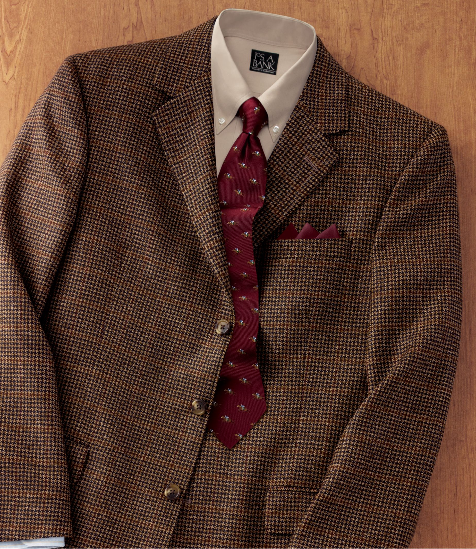 Executive 3-Button Wool Patterned Check Sportcoat
