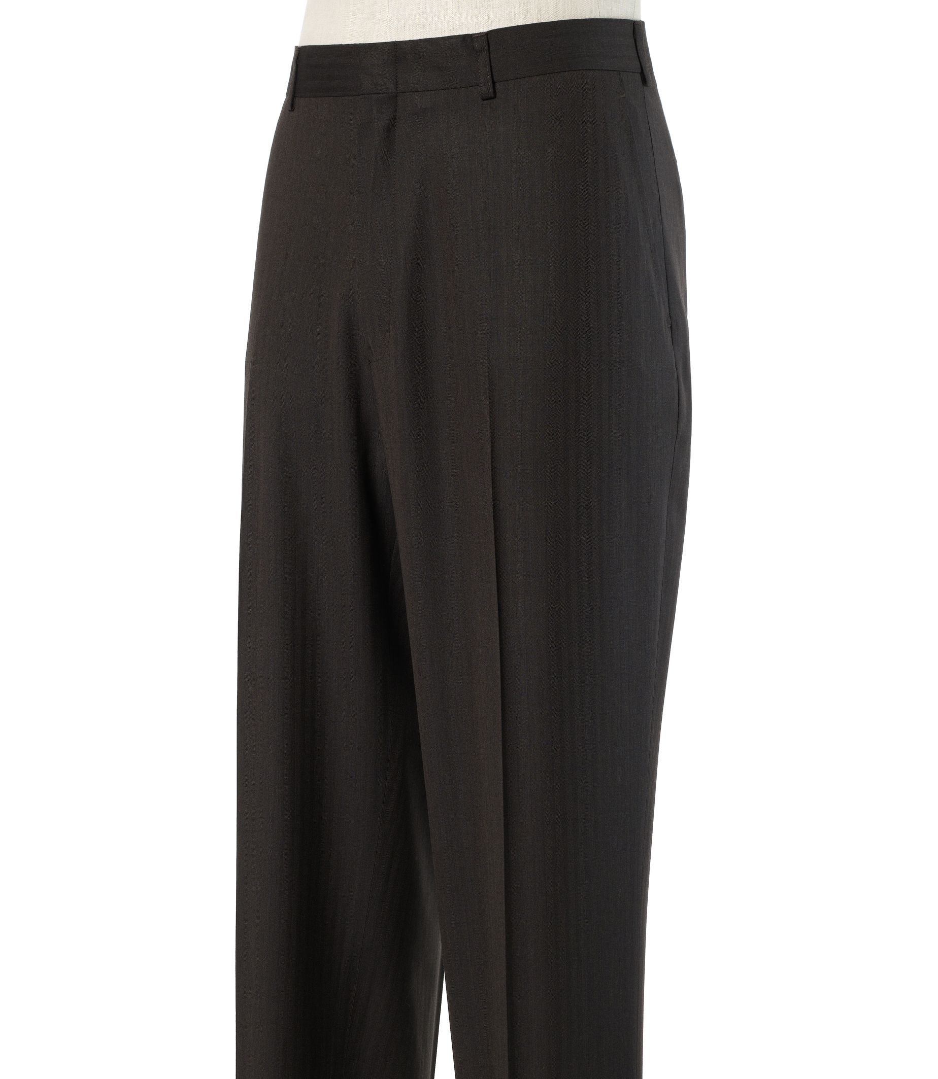 Traveler Washable Wool Herringbone Plain Front Pants