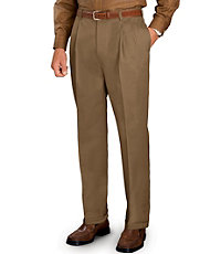 Traveler Collection Traditional Fit Pleated Front Twill Pants