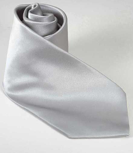 Silver Formal Tie Long Length