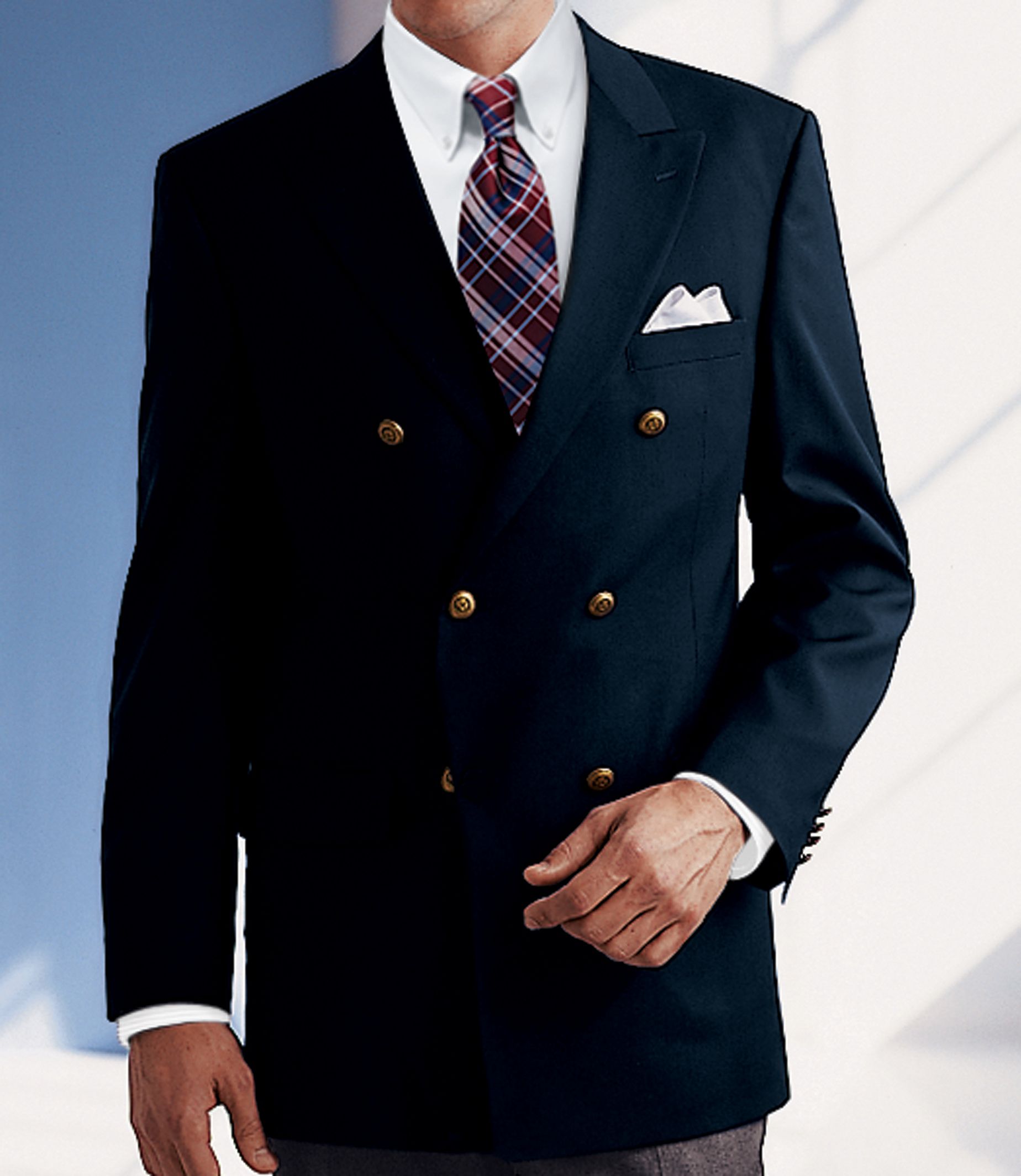 Traditional Double-Breasted Wool Blazer