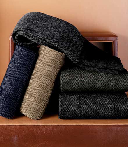 Mid-Calf Herringbone Socks
