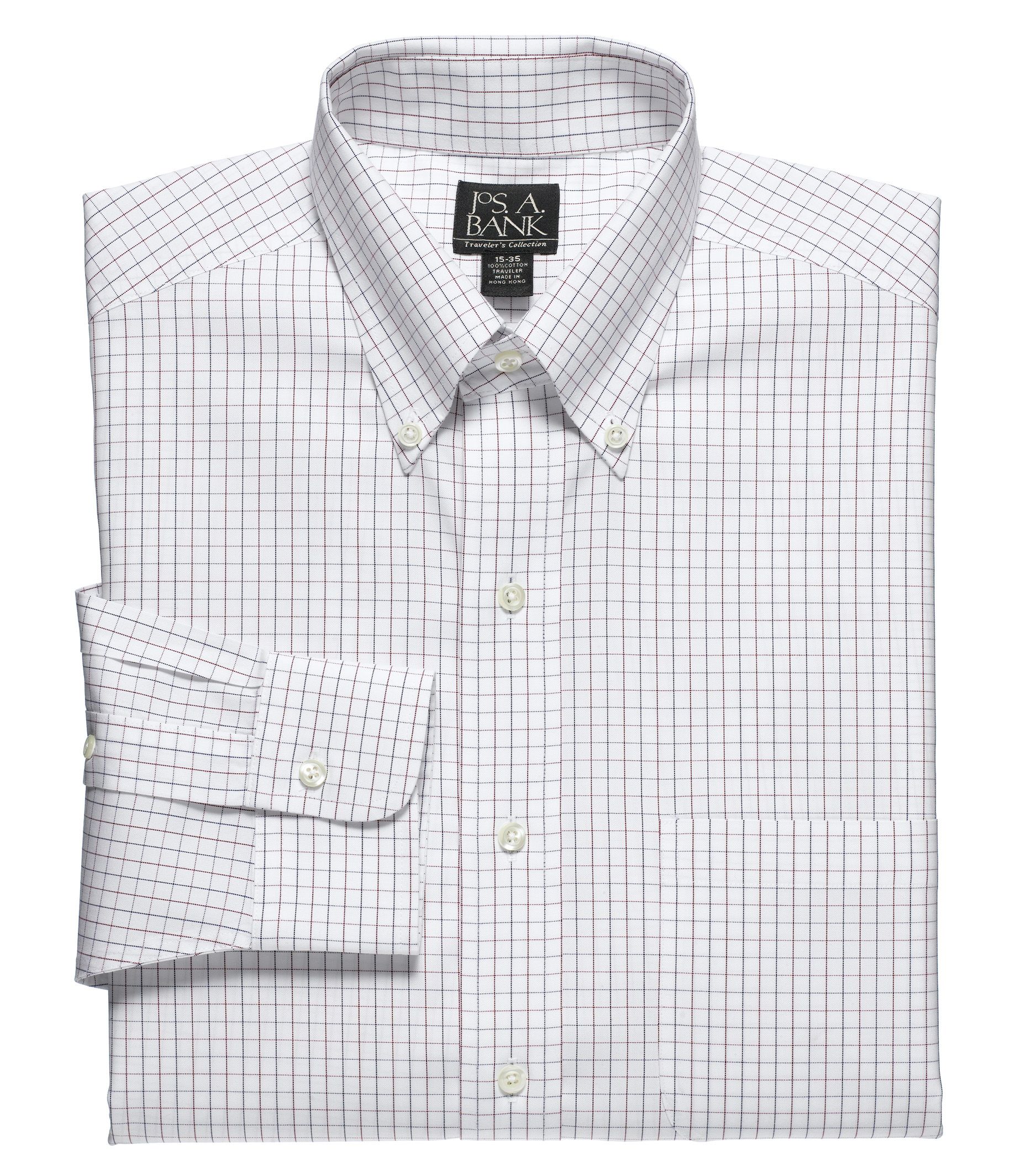 Traveler Pinpoint Check Buttondown Collar Dress Shirt