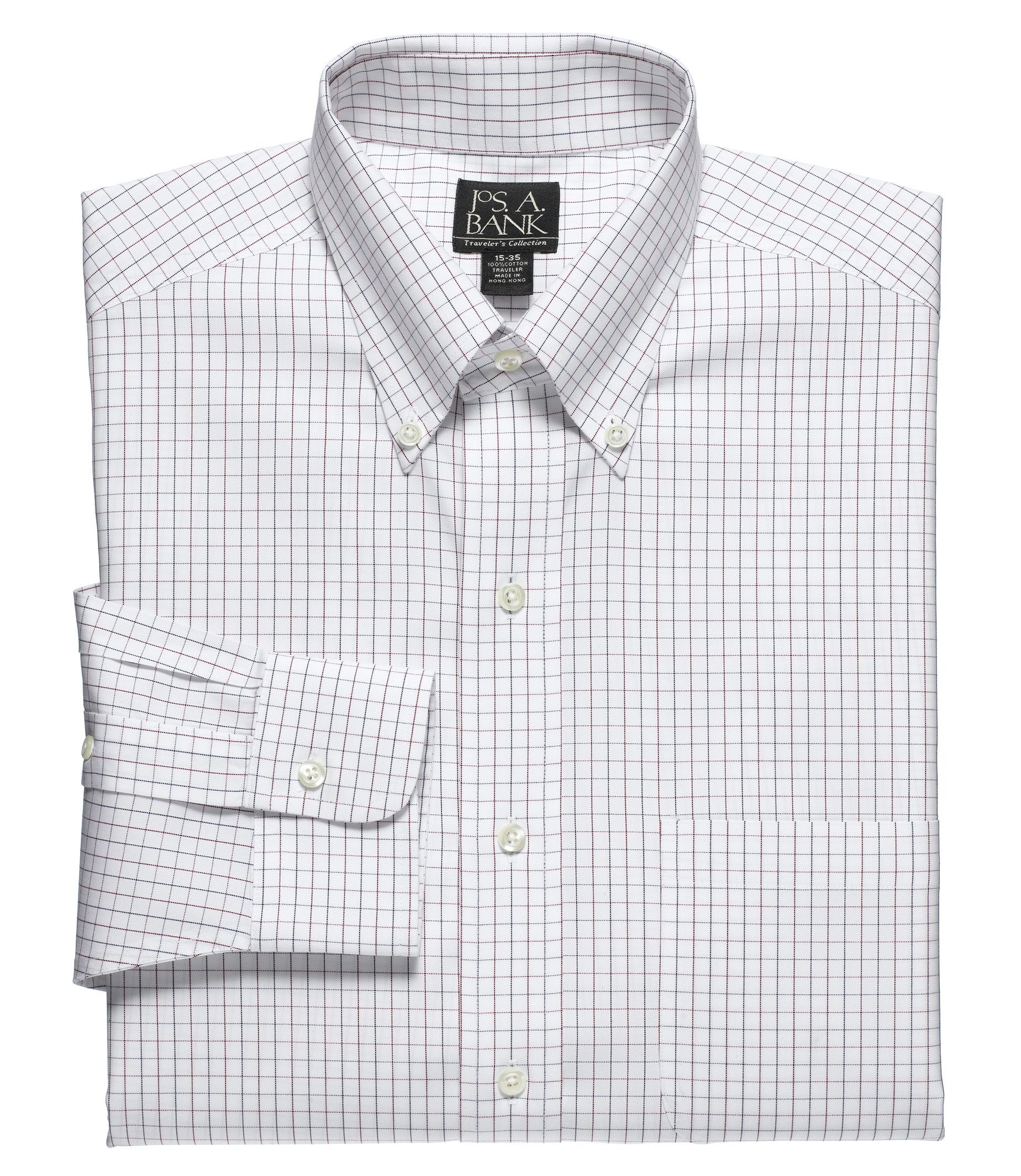 Traveler Pinpoint Check Buttondown Collar Dress Shirt Big or Tall