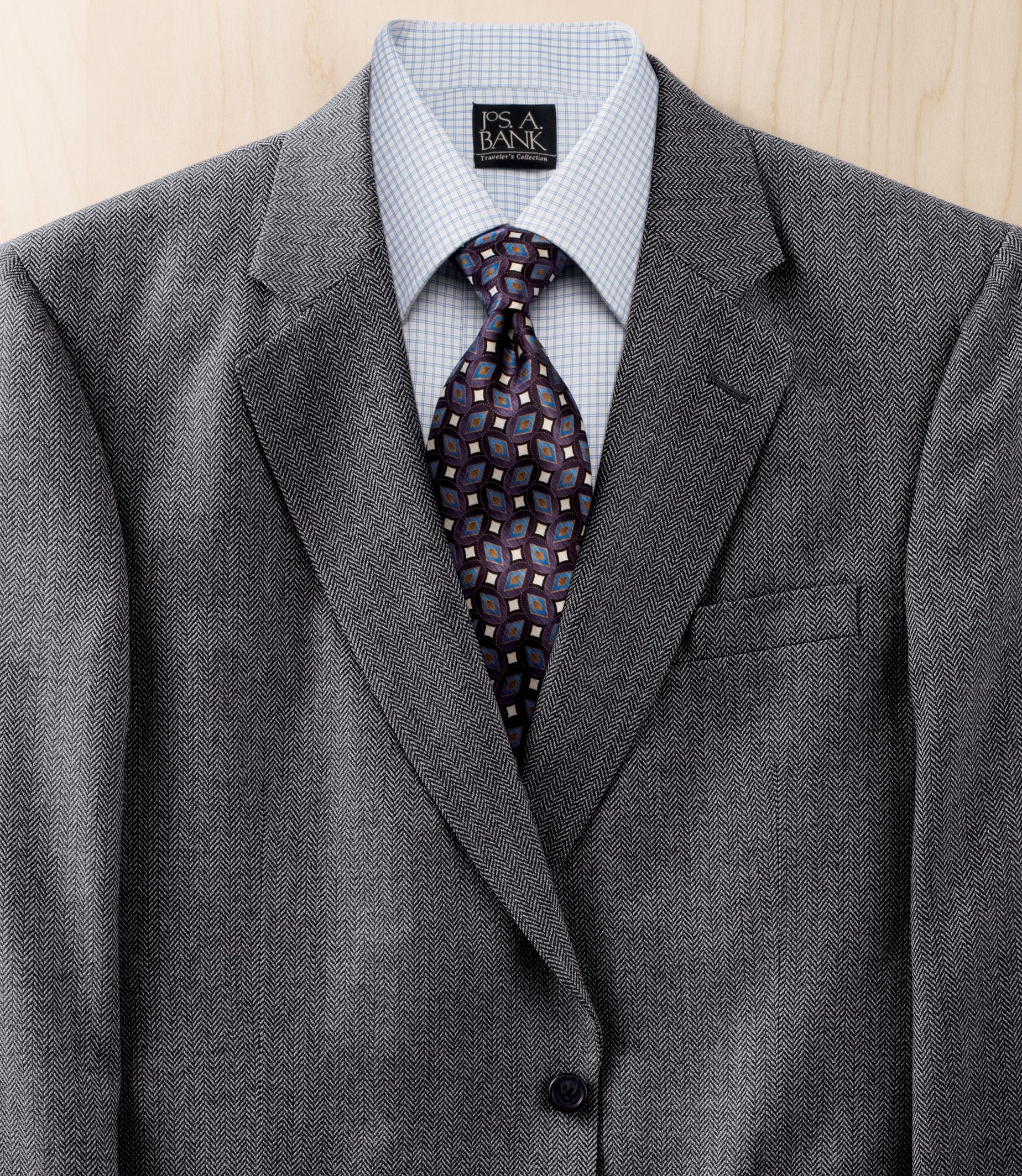 Executive 3-Button Wool Herringbone Sportcoat