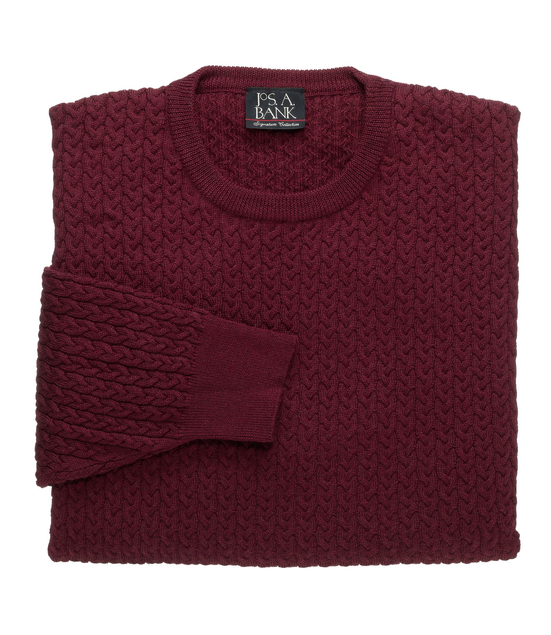 Signature Merino Wool Cable Crewneck Sweater