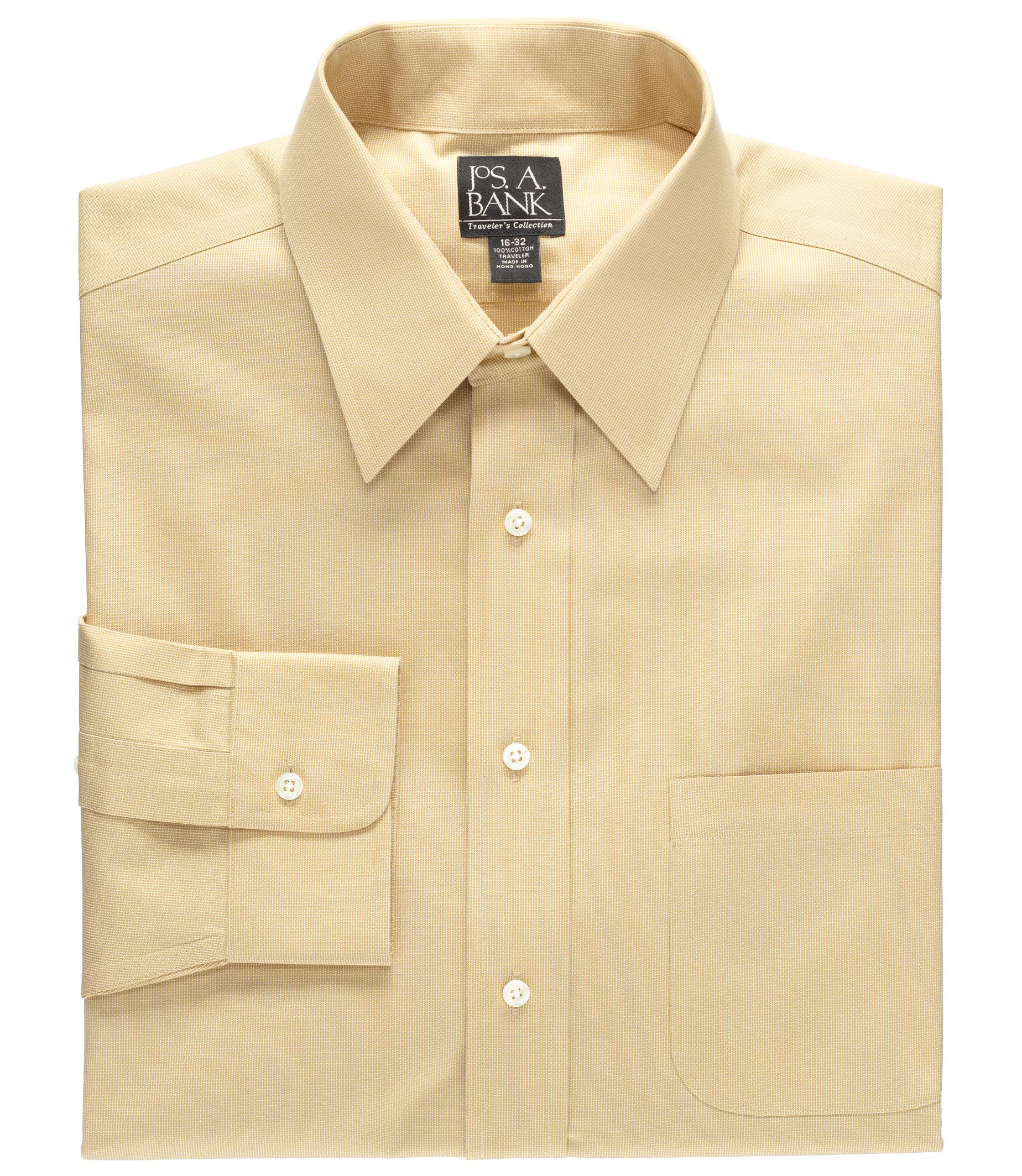 Traveler Pinpoint Microcheck Point Collar Dress Shirt Big or Tall