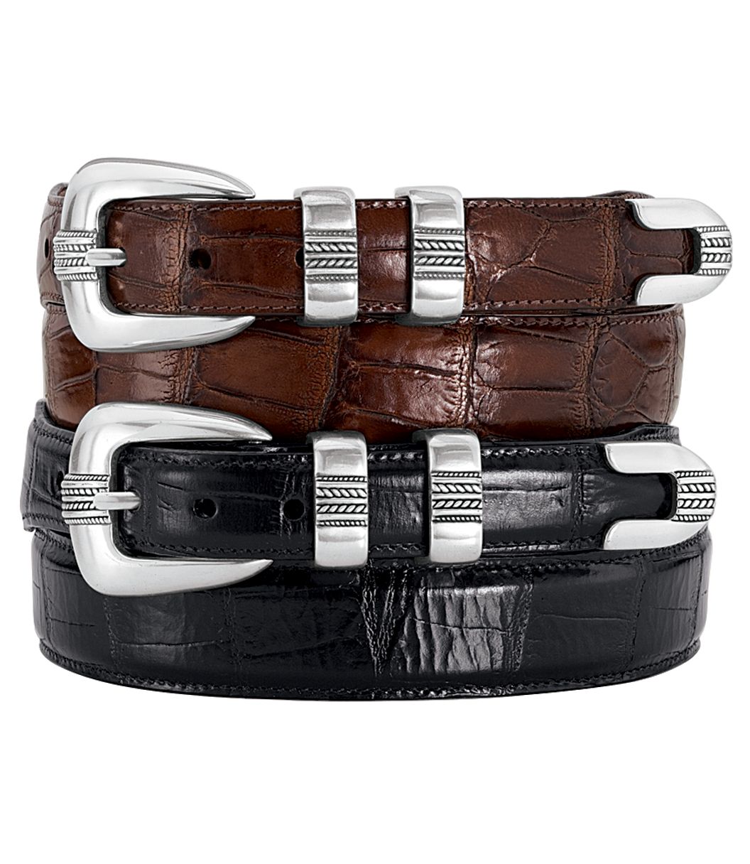 Four-Piece Moc Croc Golf Belt