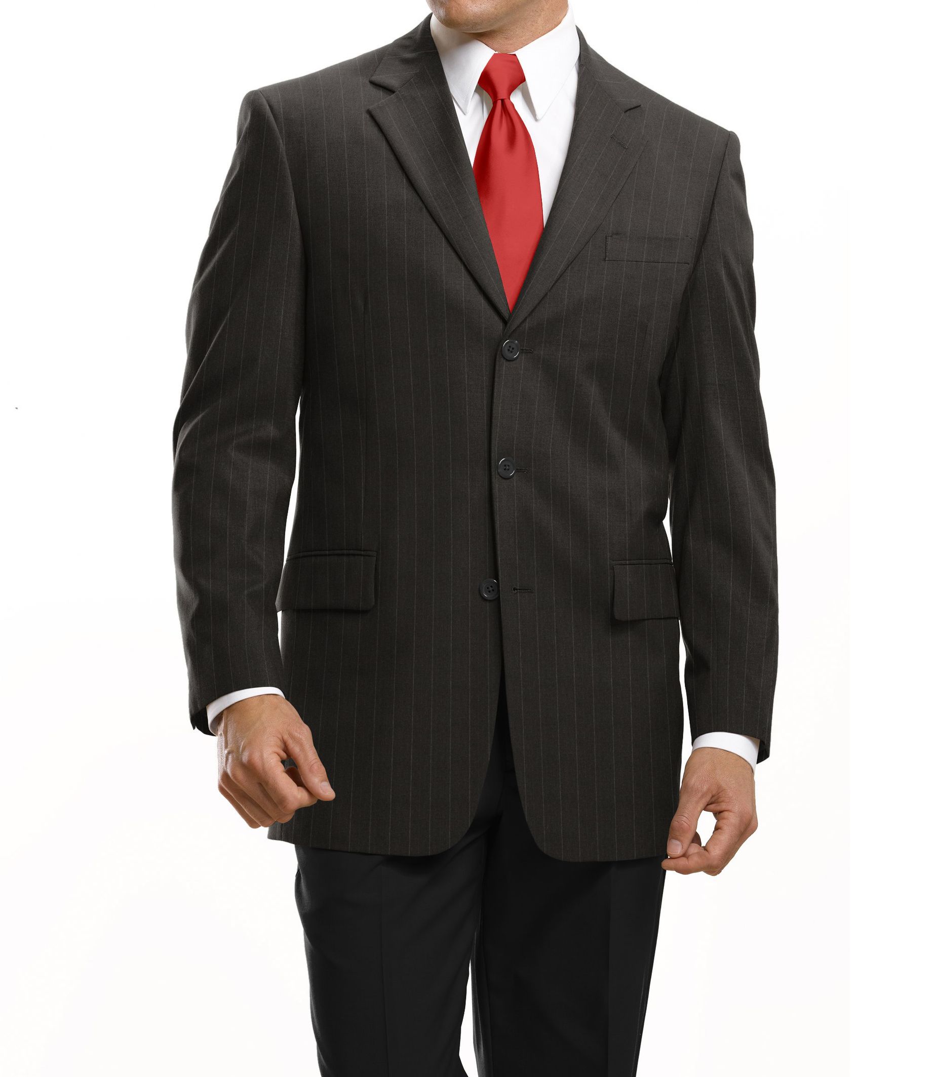 Business Express 3-Button Jacket- Charcoal Stripe or Olive Plaid