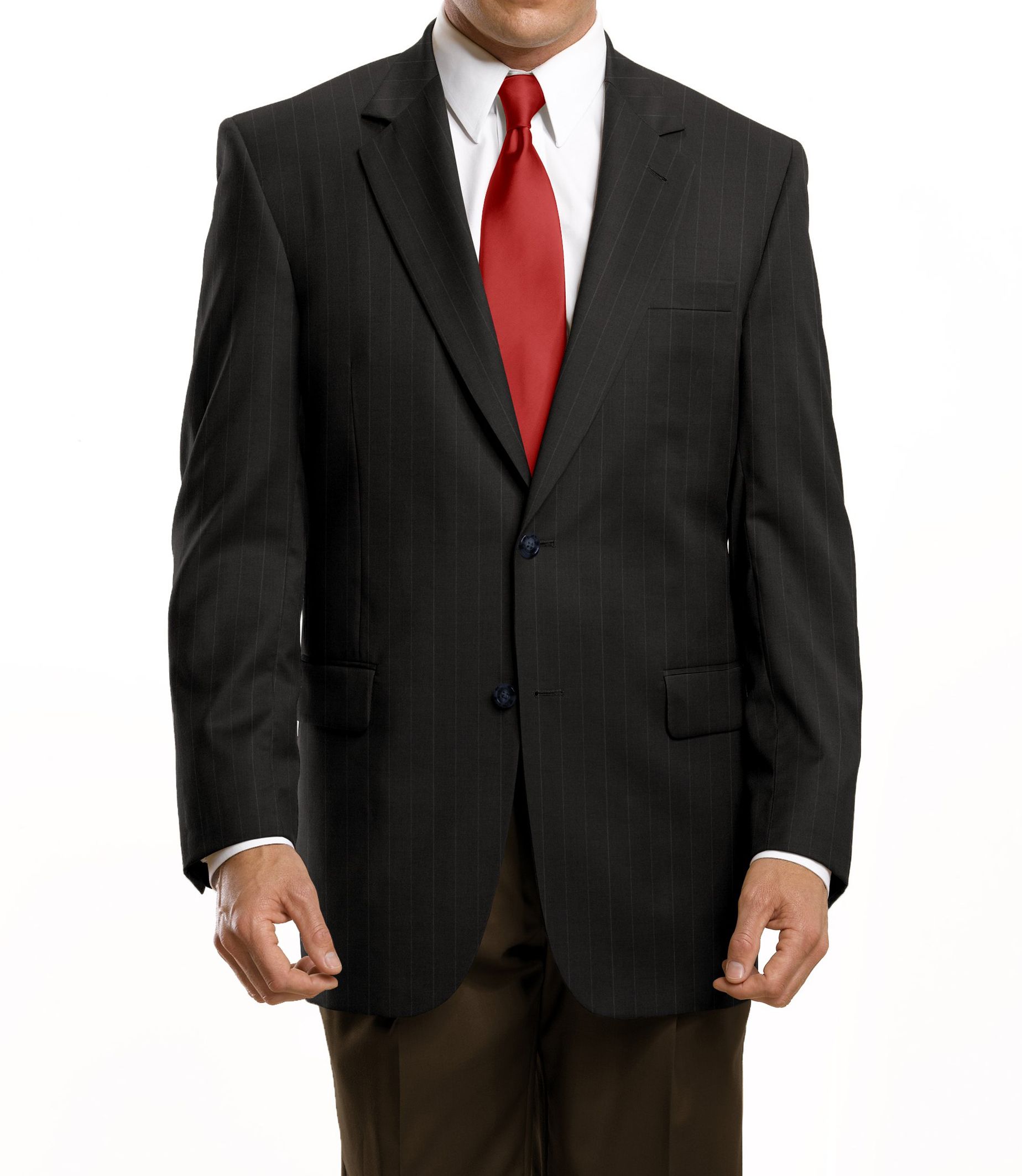 Business Express 2-Button Jacket Big or Tall- Navy Stripe, Cambridge Grey, British Tan