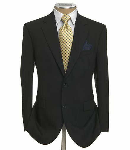 Business Express 2-Button Jacket Big or Tall- Charcoal Grey, Navy Plaid