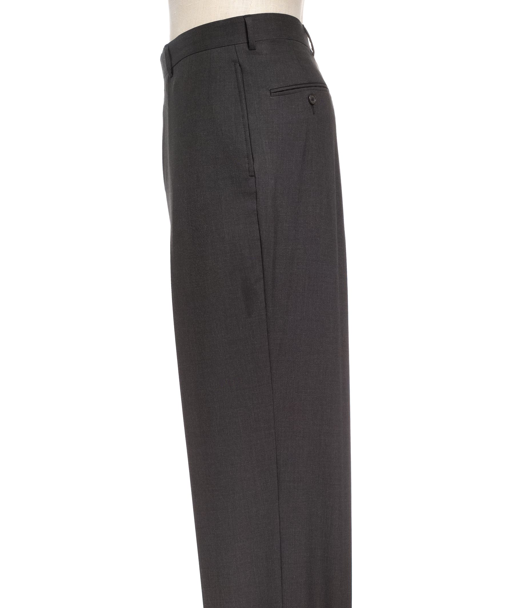 Business Express Plain Front Trousers- Charcoal Grey