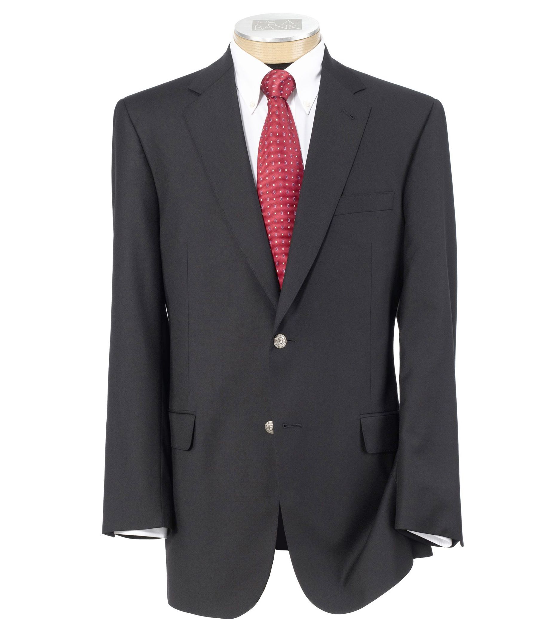 Signature Gold 2-Button Wool Navy Blazer

