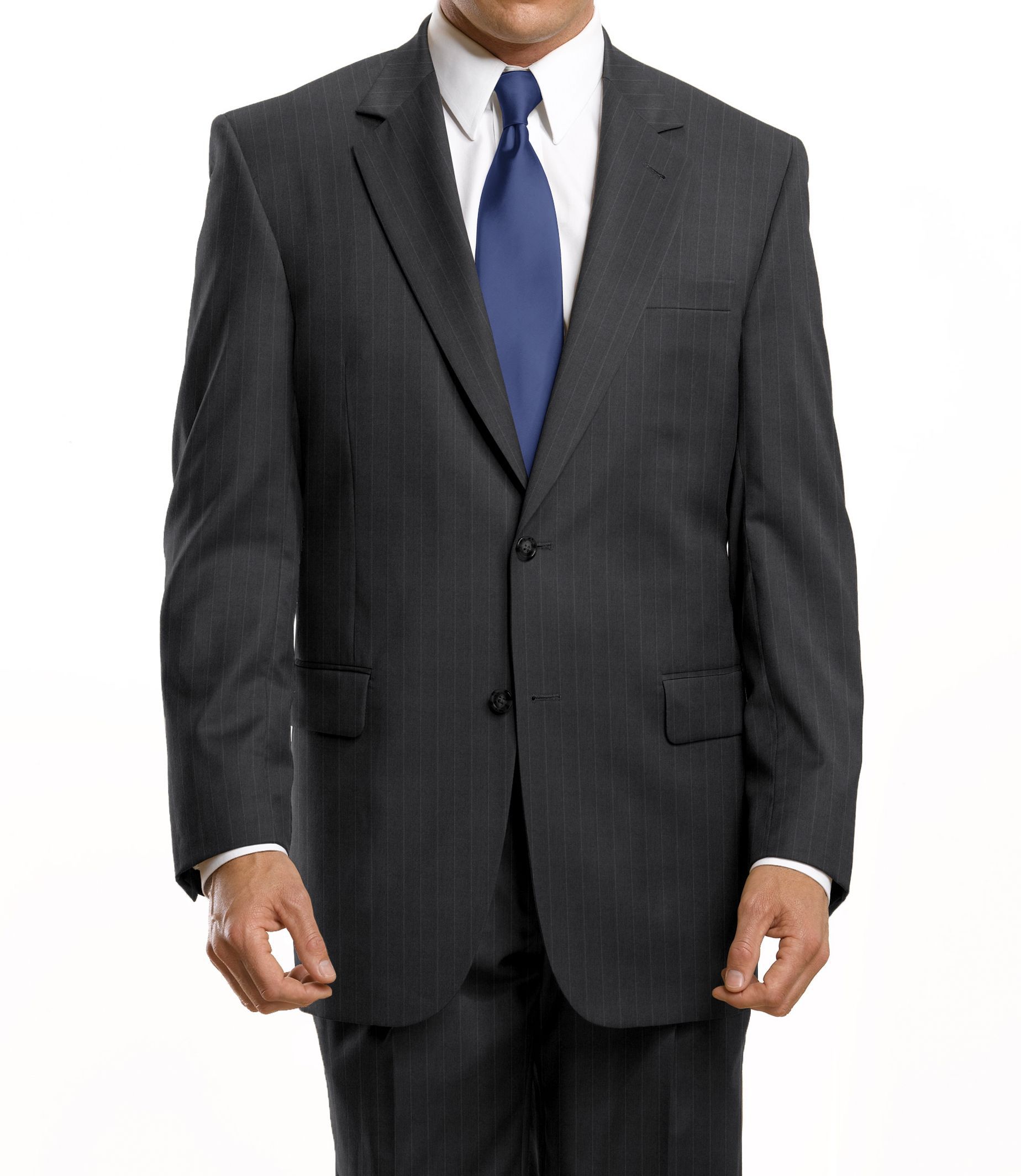 Signature 2-Button Wool Suit-Grey Stripe,Grey Herringbone,or Navy- Get Your 2nd for $99, 3rd FREE!