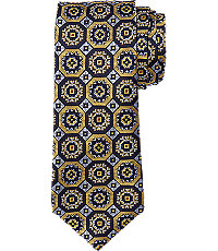 Signature Gold Grid Medallion Tie