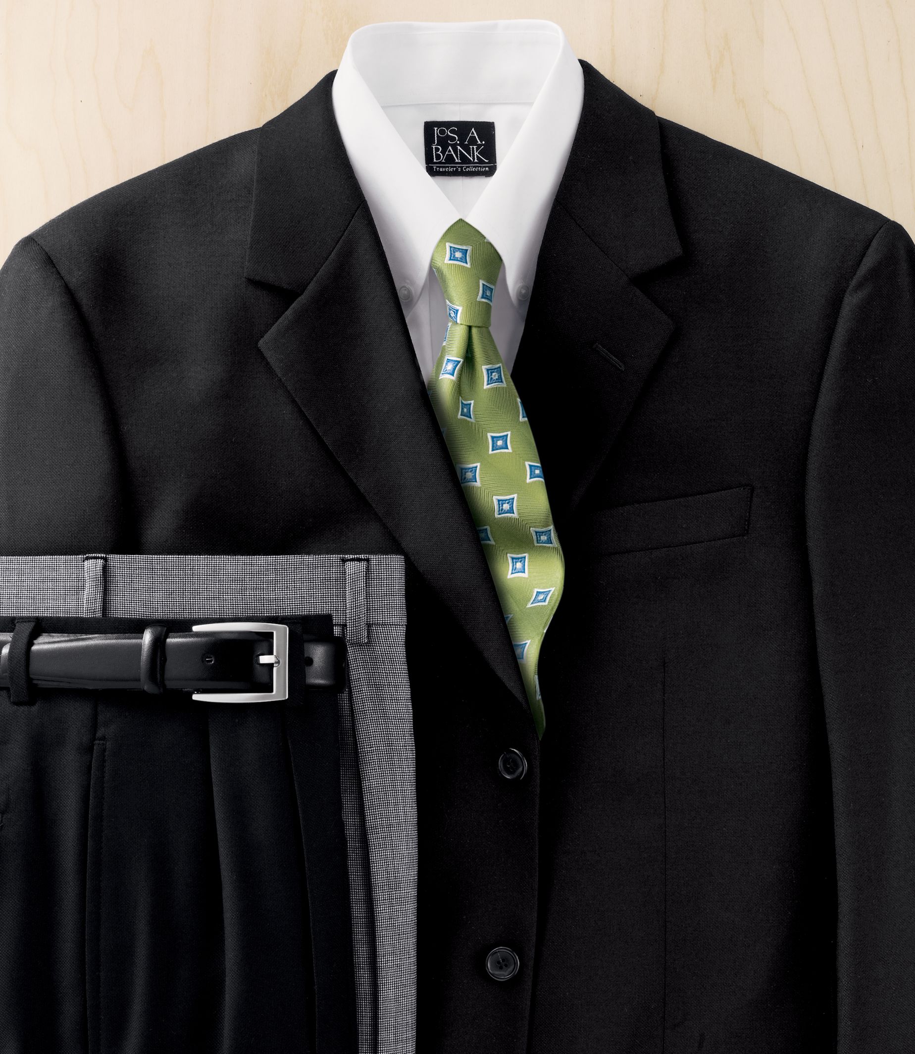 Jos. A. Bank Trio 3-Button Wool Suit-Black or Olive