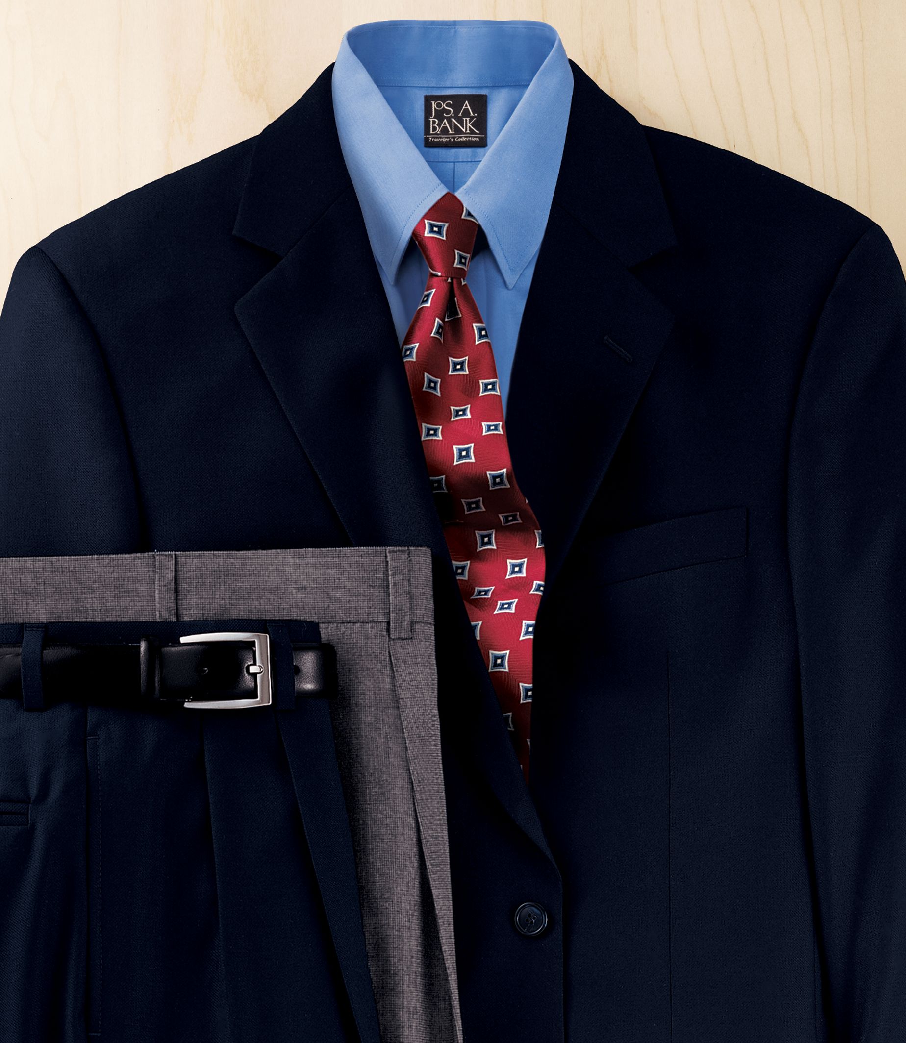 Jos. A. Bank Trio 2-Button Wool Suit-Navy or Oxford Grey- Get Your 2nd for $99, 3rd FREE!