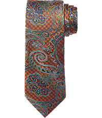 Signature Gold Collection Gingham Paisley Tie