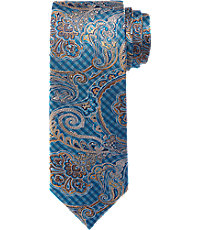 Signature Gold Collection Gingham Paisley Tie