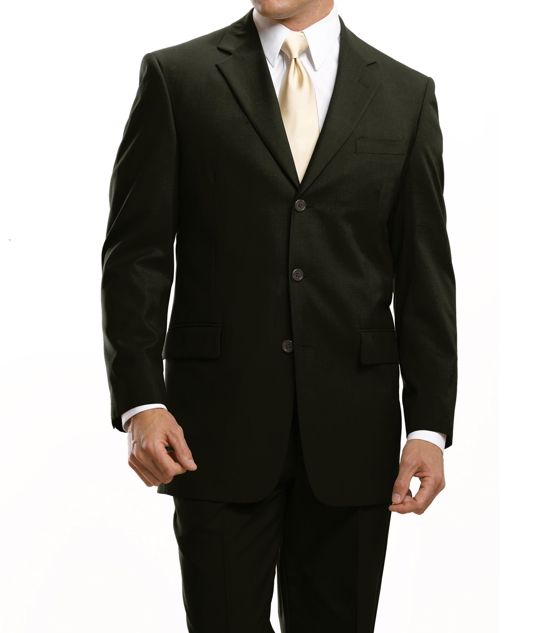 Signature 3-Button Wool Olive Suit
