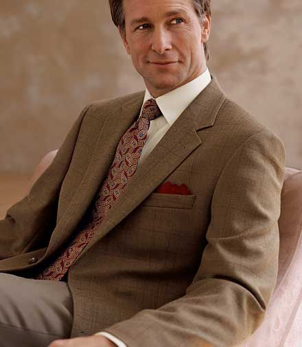 Signature 2-Button Wool Bronze Windowpane Sportcoat
