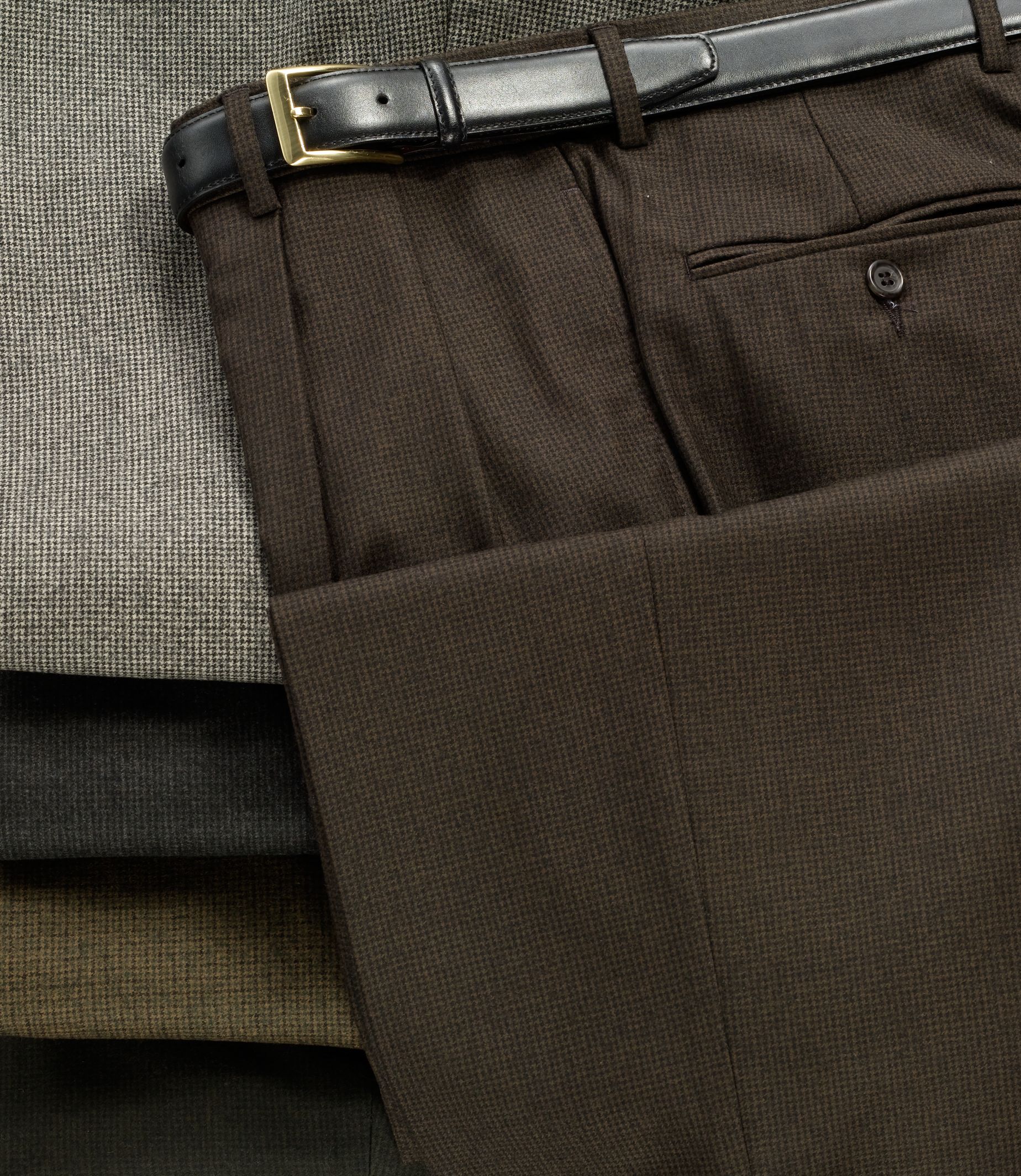 Signature Houndstooth Pleated Trousers