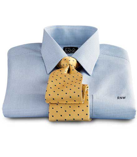 Traveler Mini Check Point Collar Dress Shirt