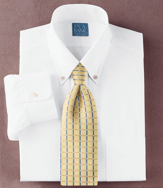 Stays Cool Wrinkle-Free Buttondown Collar Broadcloth Dress Shirt Big or Tall