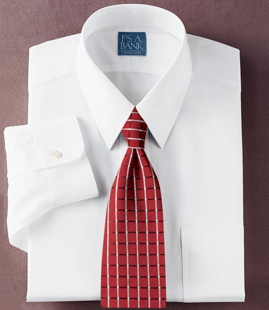 Stays Cool Wrinkle-Free Point Collar Broadcloth Dress Shirt Big or Tall