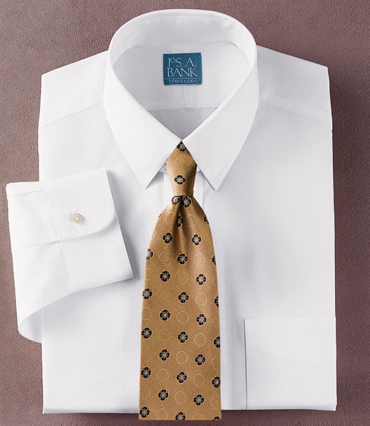 Stays Cool Wrinkle-Free Tab Collar Barrel Cuff Broadcloth Dress Shirt- 2 for $99