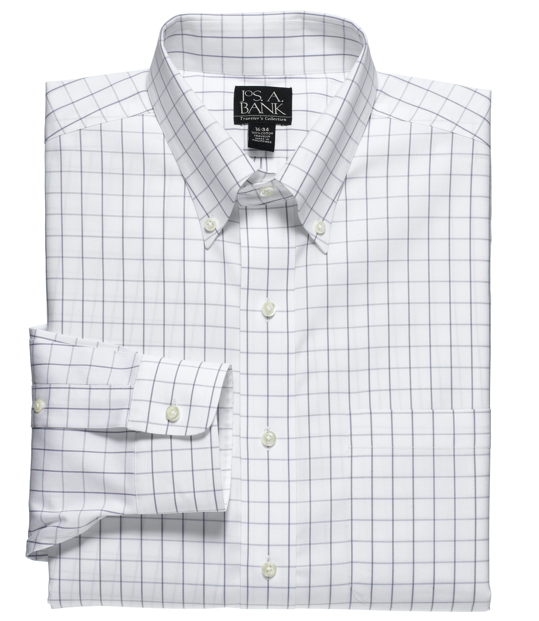 Traveler Buttondown Large Check Dress Shirt- Buy 1, Get 2nd 25% OFF, 3rd FREE!