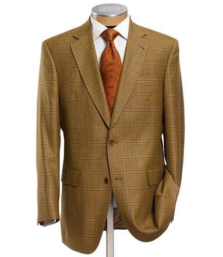 New! Signature 2-Button Silk/Wool Gold Plaid Sportcoat