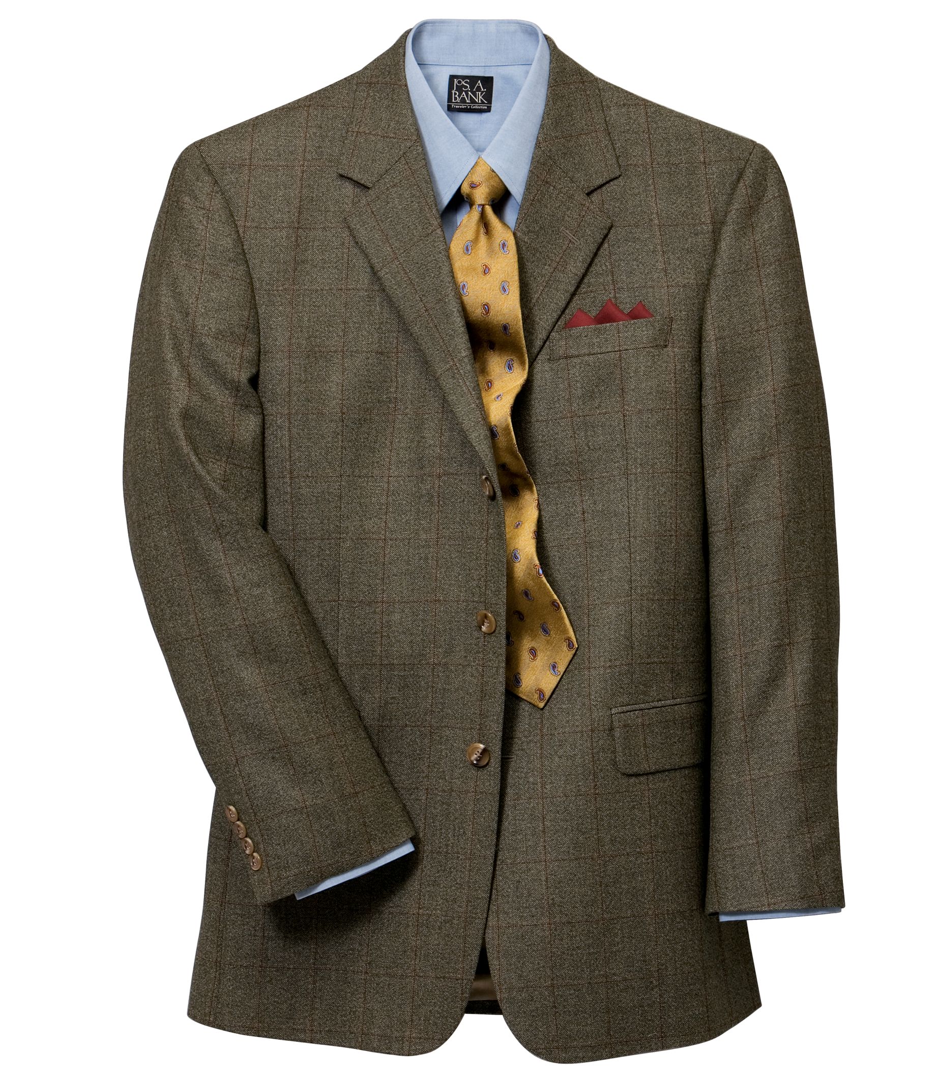 New! Executive Wool 2-Button Twill Windowpane Sportcoat- Buy 1, Get 2nd for $99, 3rd FREE!