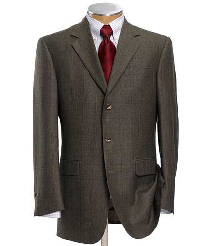 New! Executive Wool 3-Button Twill Windowpane Sportcoat- Buy 1, Get 2nd for $99, 3rd FREE!
