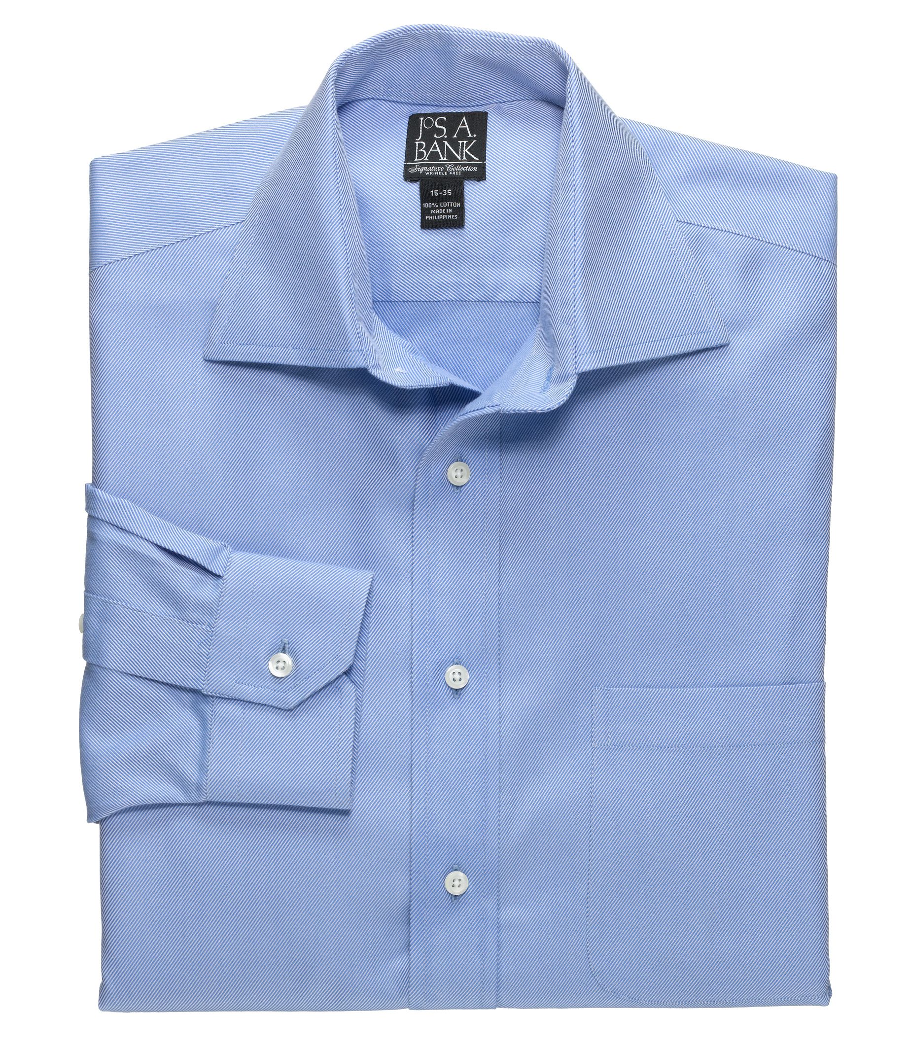 Signature Wrinkle-Free Spread Collar Barrel Cuff Dobby Twill Dress Shirt