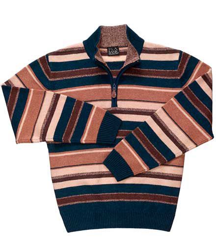 Lambswool Patterned Half Zip Sweater