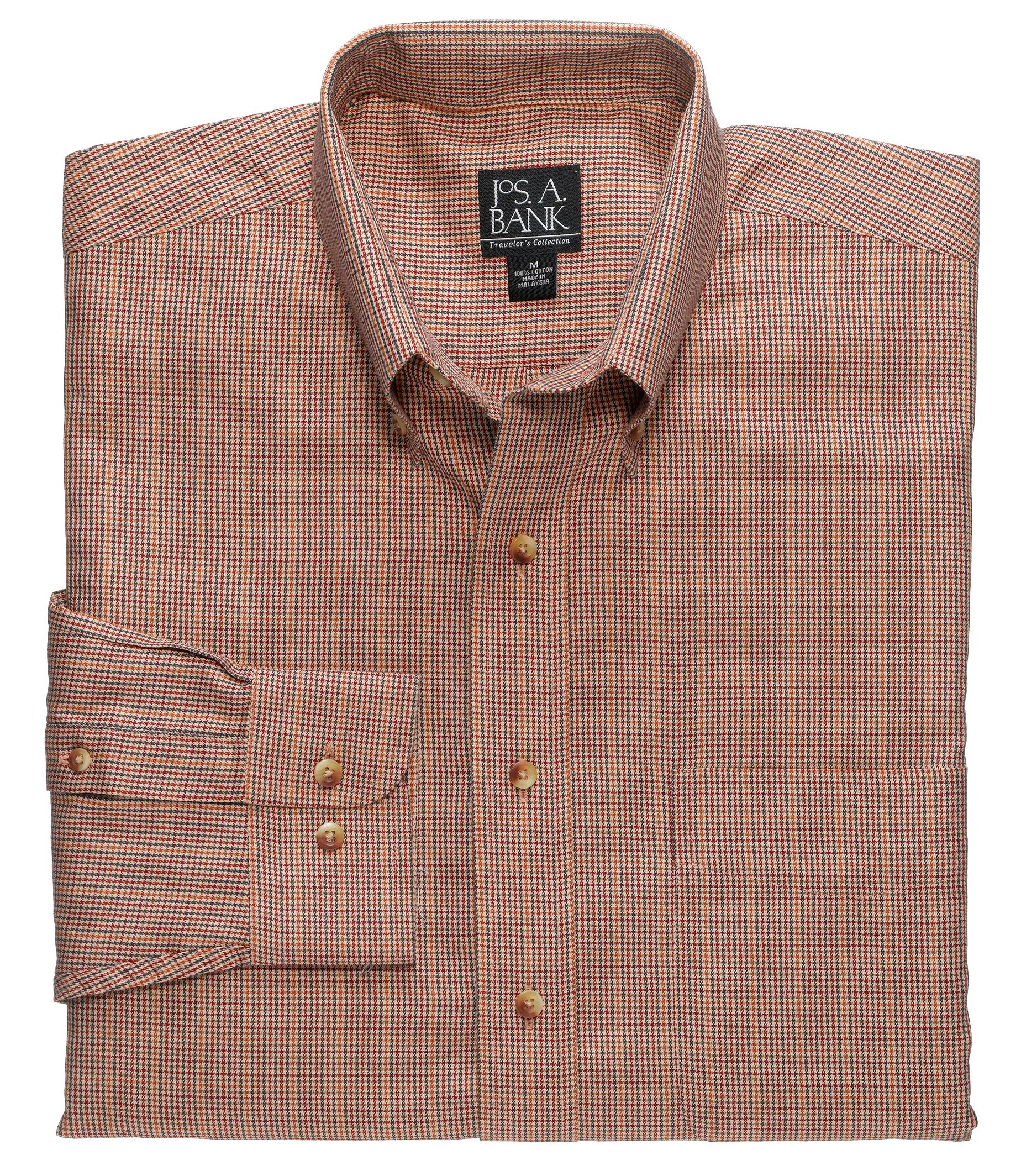 Traveler Long Sleeve Patterned Cotton Buttondown Sportshirt- Get Your 2nd 25% OFF, 3rd FREE!