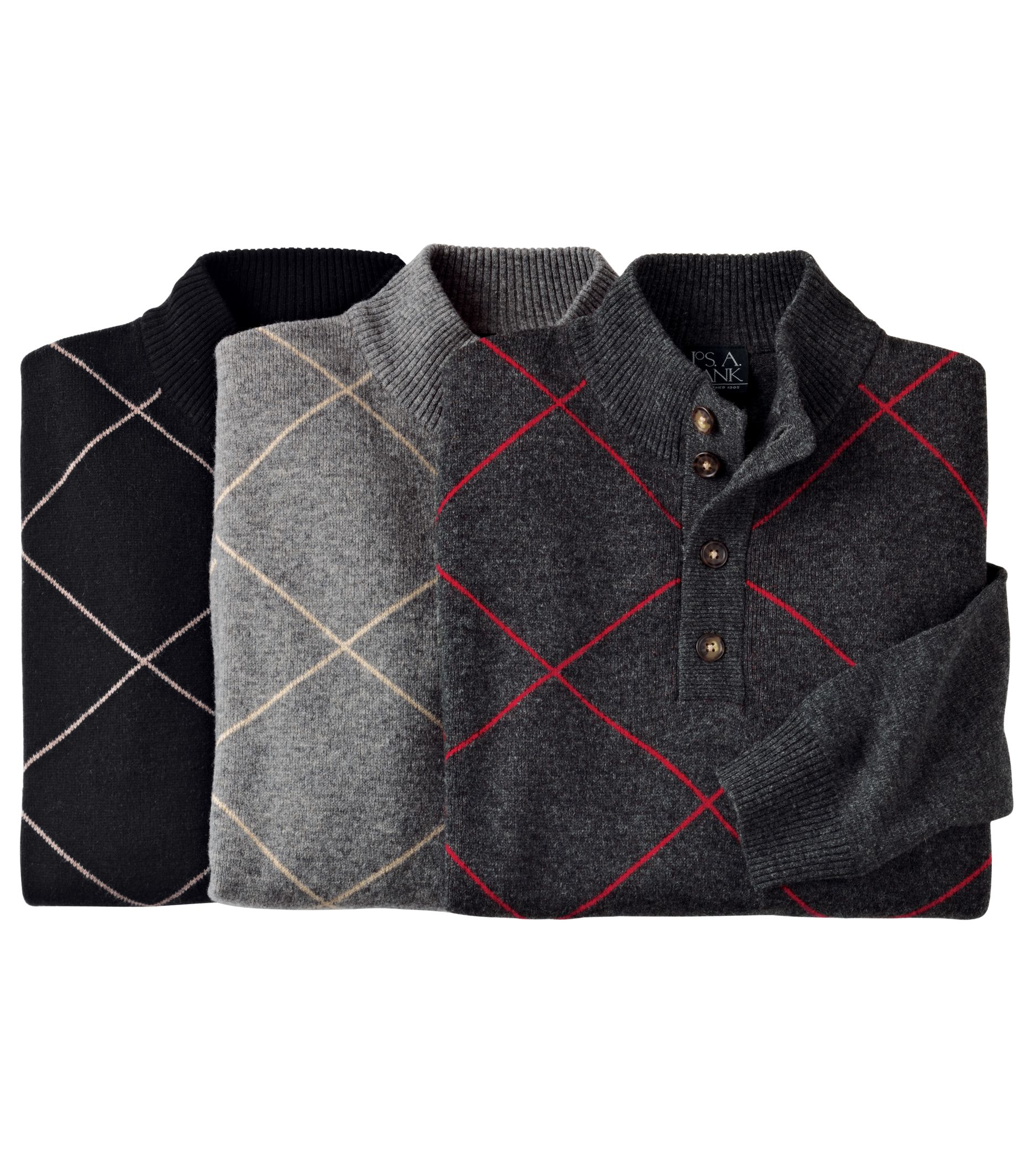Lambswool Four-Button Mock Sweater