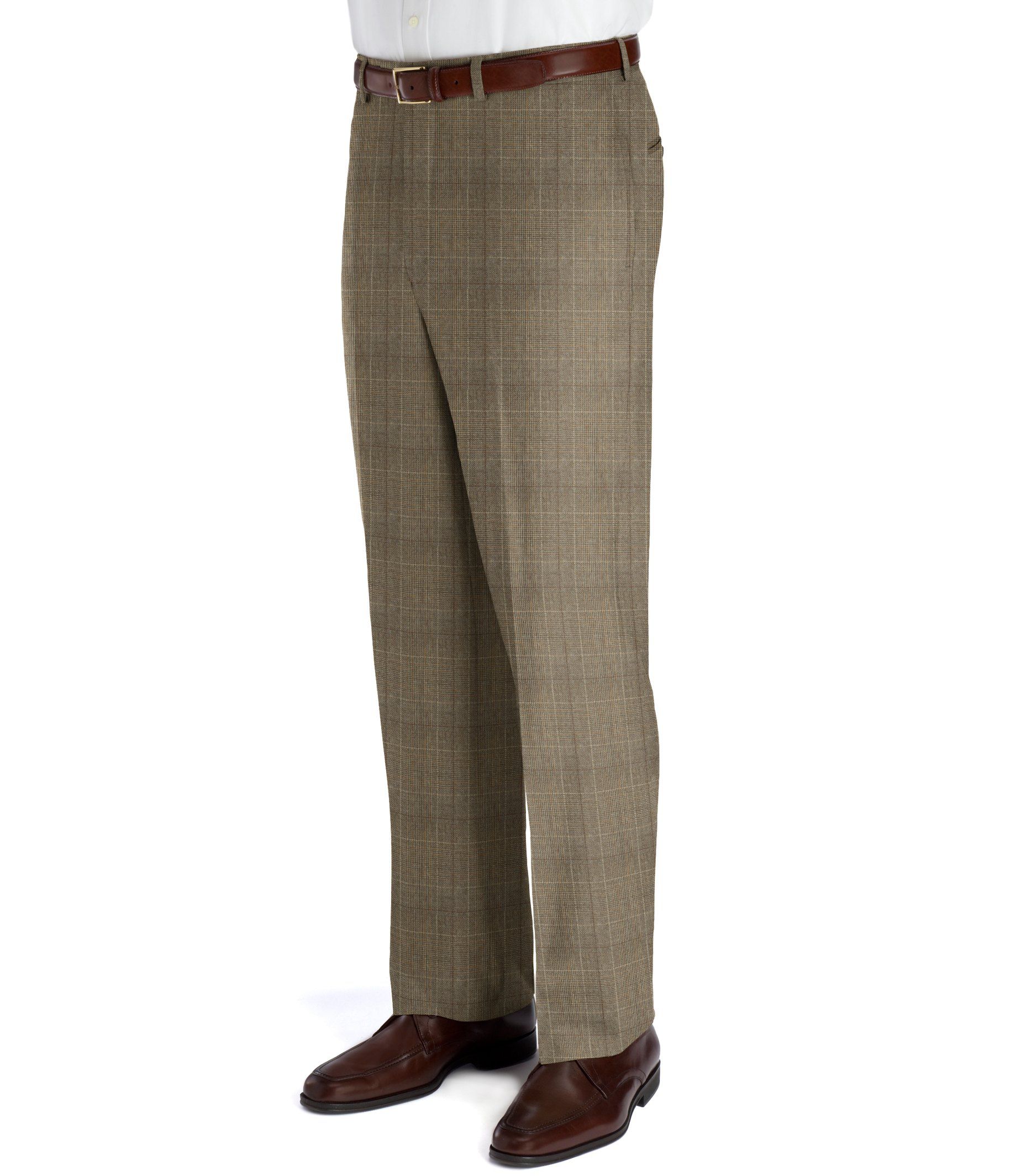 Signature Windowpane Plain Front Trousers