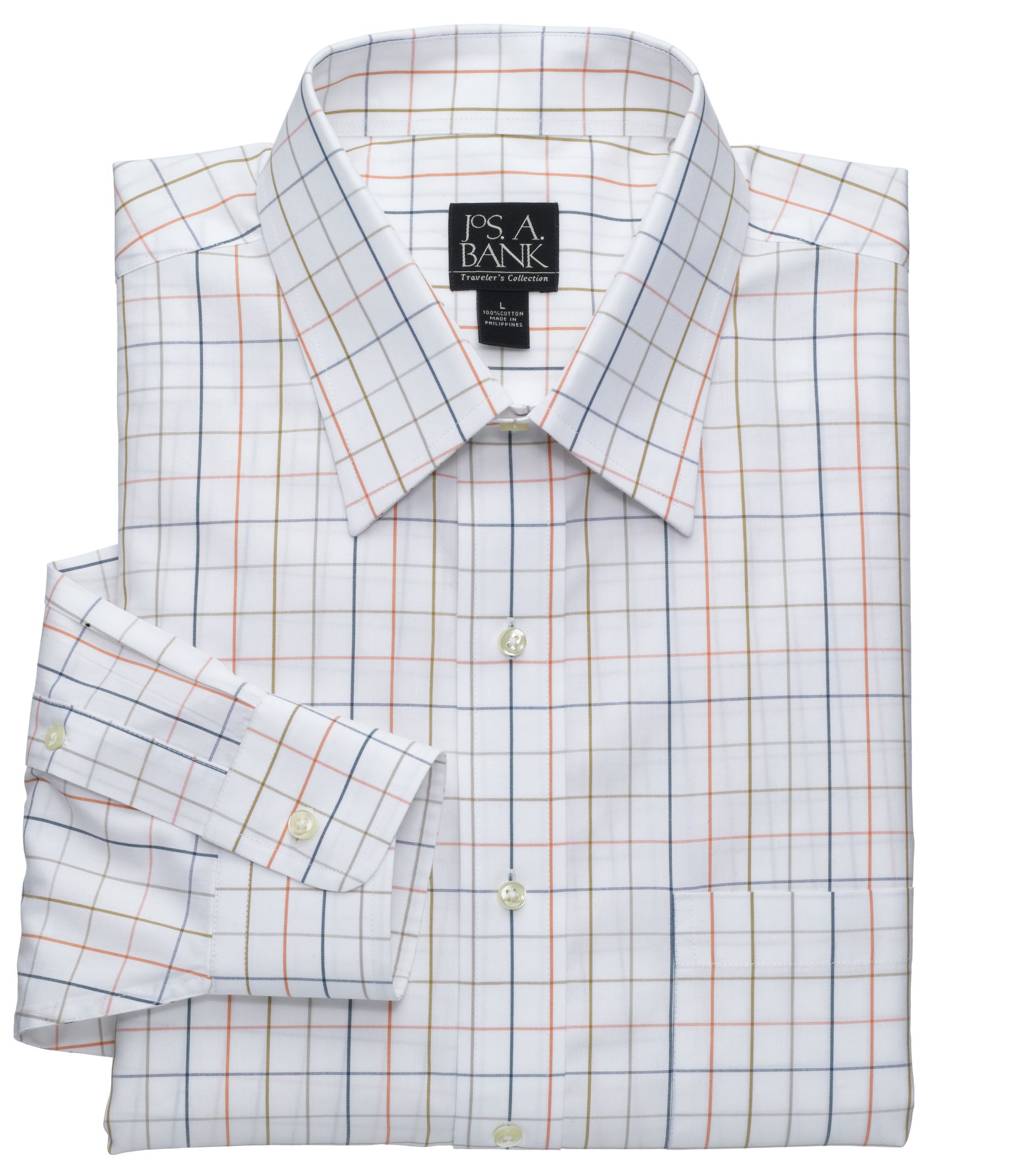 Traveler Long Sleeve Point Collar Patterned Cotton Sportshirt- 3 for $149