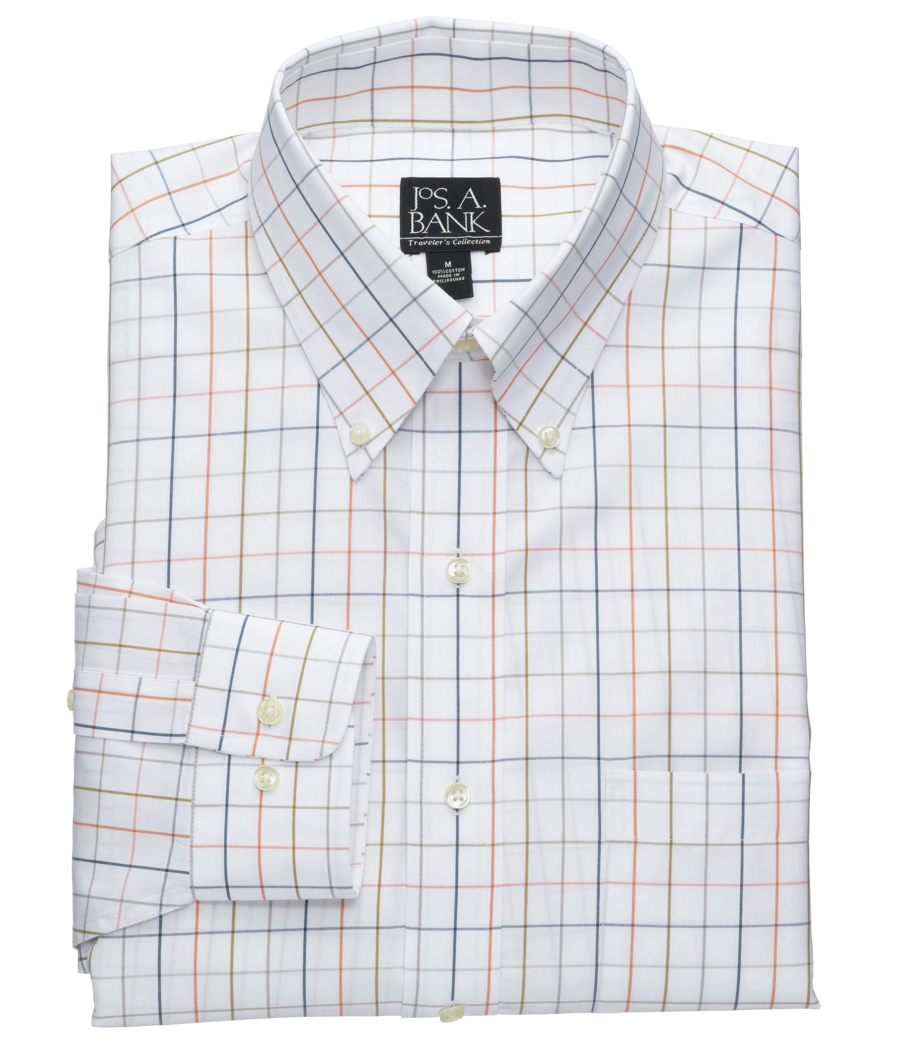 Traveler Long Sleeve Buttondown Patterned Cotton Sportshirt Big or Tall