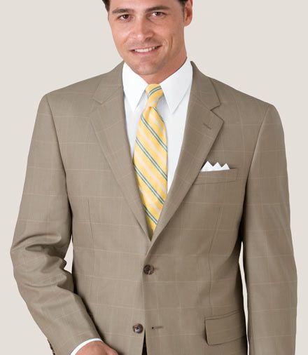 Stays Cool 3-Button Wool Patterned Suit