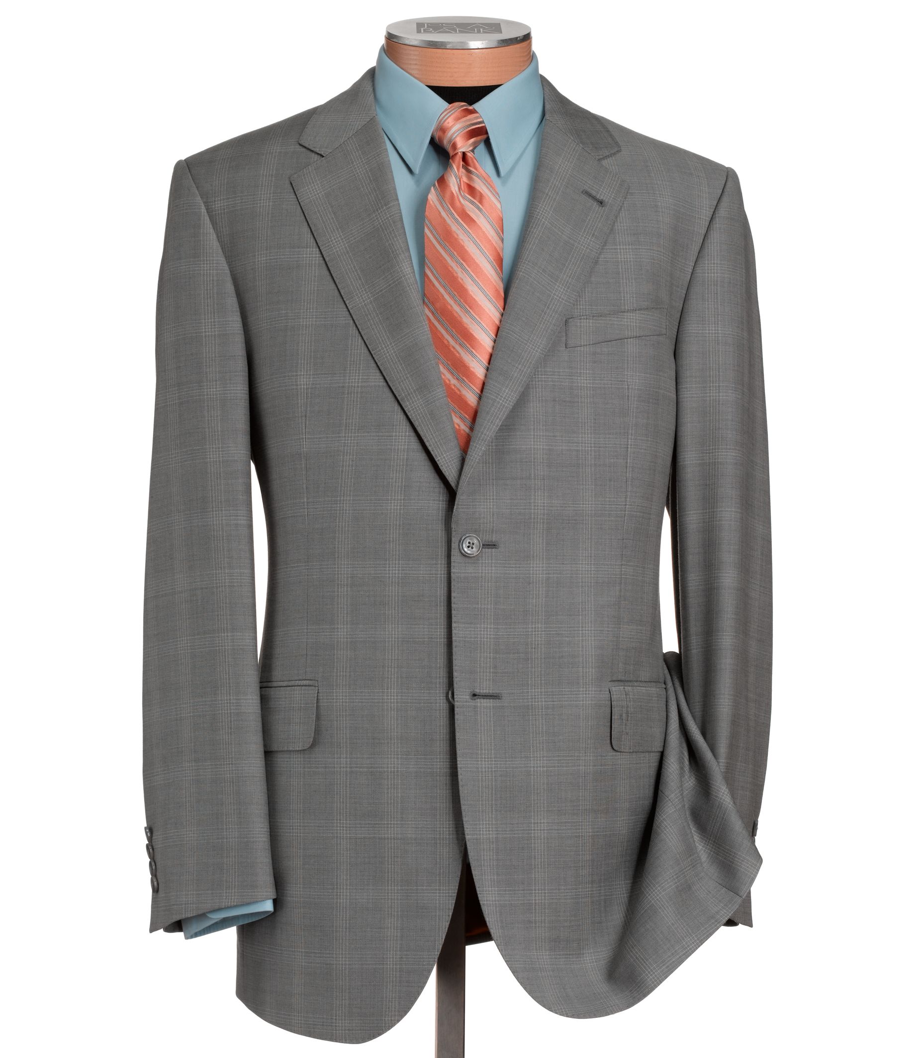 Joseph Jos. A Bank Wool Suit- Grey Fashion Windowpane